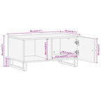 Salontafel 80X50X40 Cm Massief Mangohout Bruin En Zwart