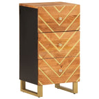 Dressoir 40X33,5X75 Cm Massief Mangohout Bruin En Zwart