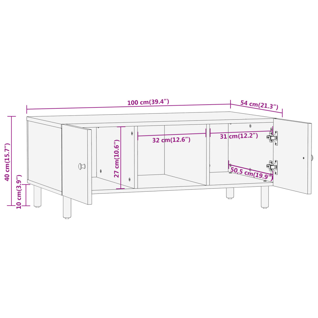 Salontafel 100X54X40 Cm