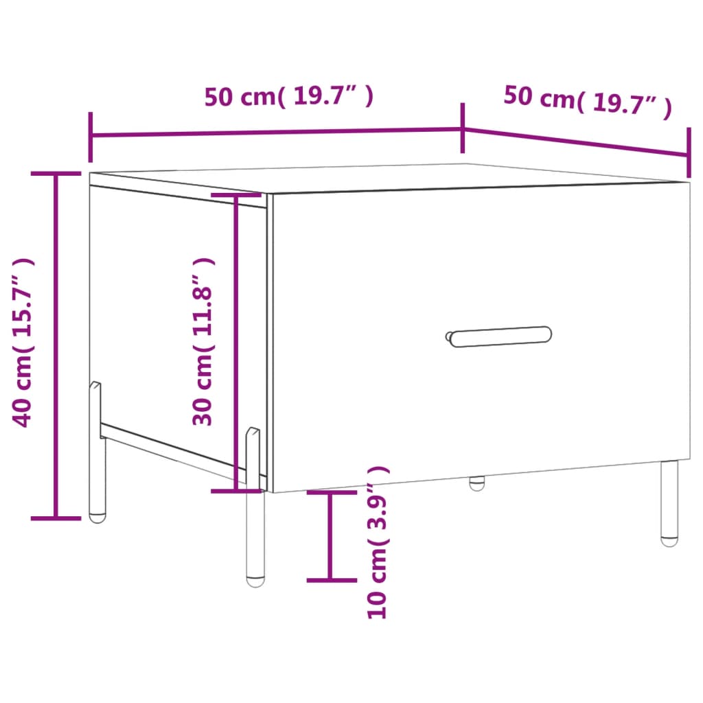Salontafel 50X50X40 Cm Bewerkt Hout