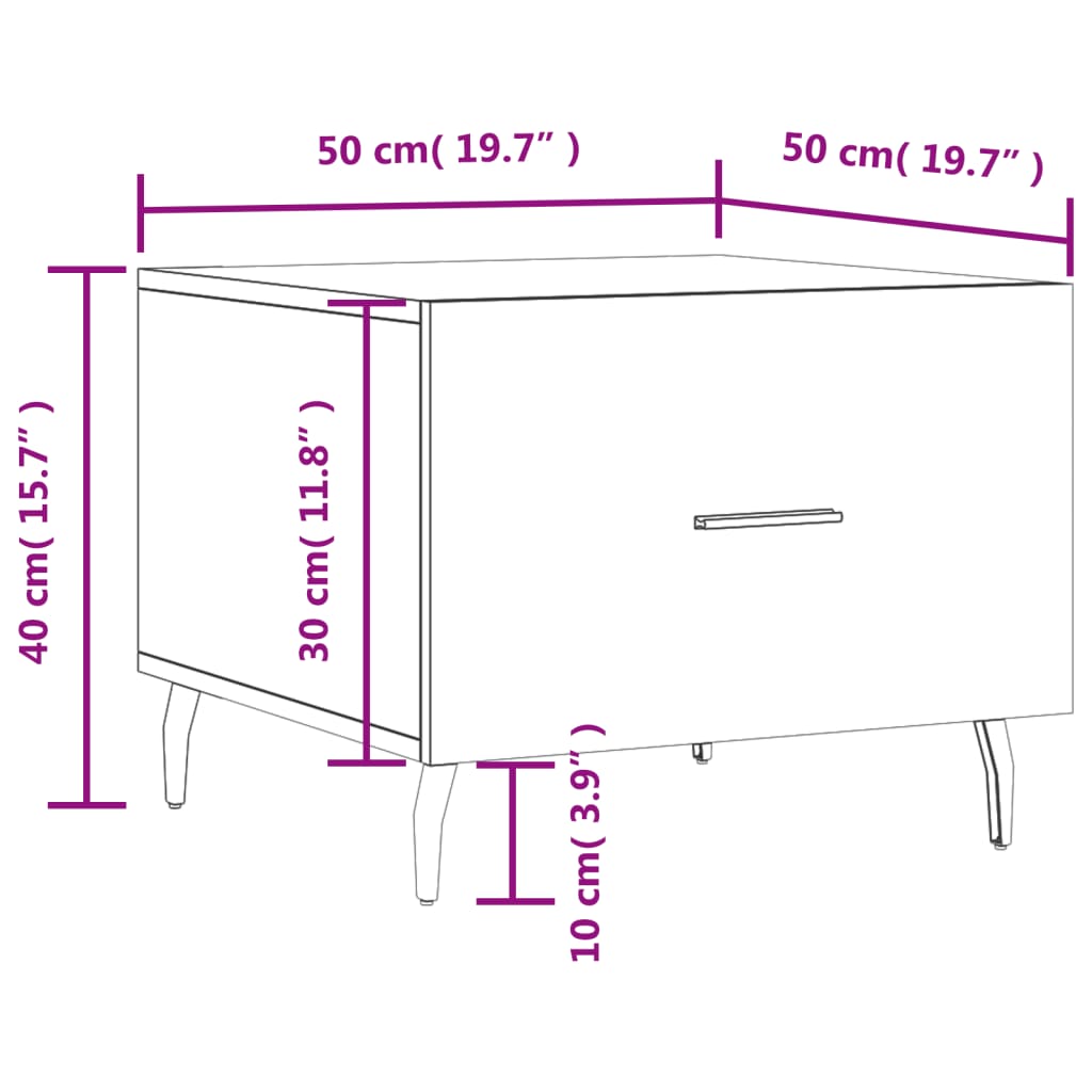 Salontafel 50X50X40 Cm Bewerkt Hout