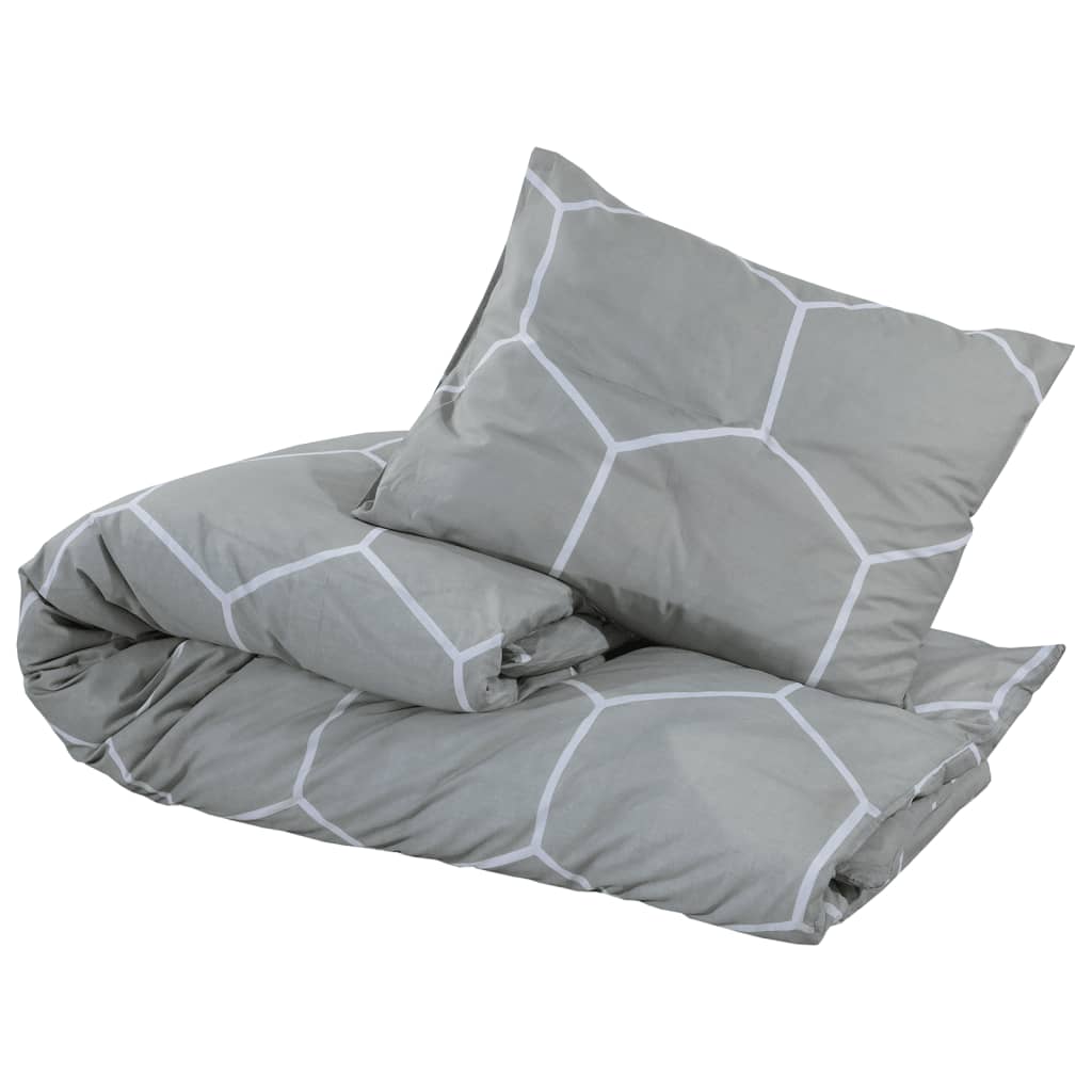 Dekbedovertrekset 200X200 Cm Katoen Grijs En Wit