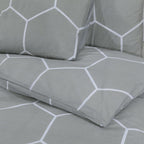 Dekbedovertrekset 200X200 Cm Katoen Grijs En Wit