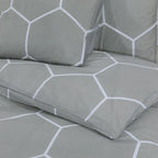 Dekbedovertrekset 220X240 Cm Katoen Grijs En Wit