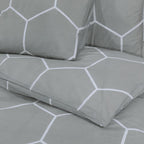 Dekbedovertrekset 260X240 Cm Katoen Grijs En Wit