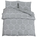 Dekbedovertrekset 200X200 Cm Katoen Grijs En Wit