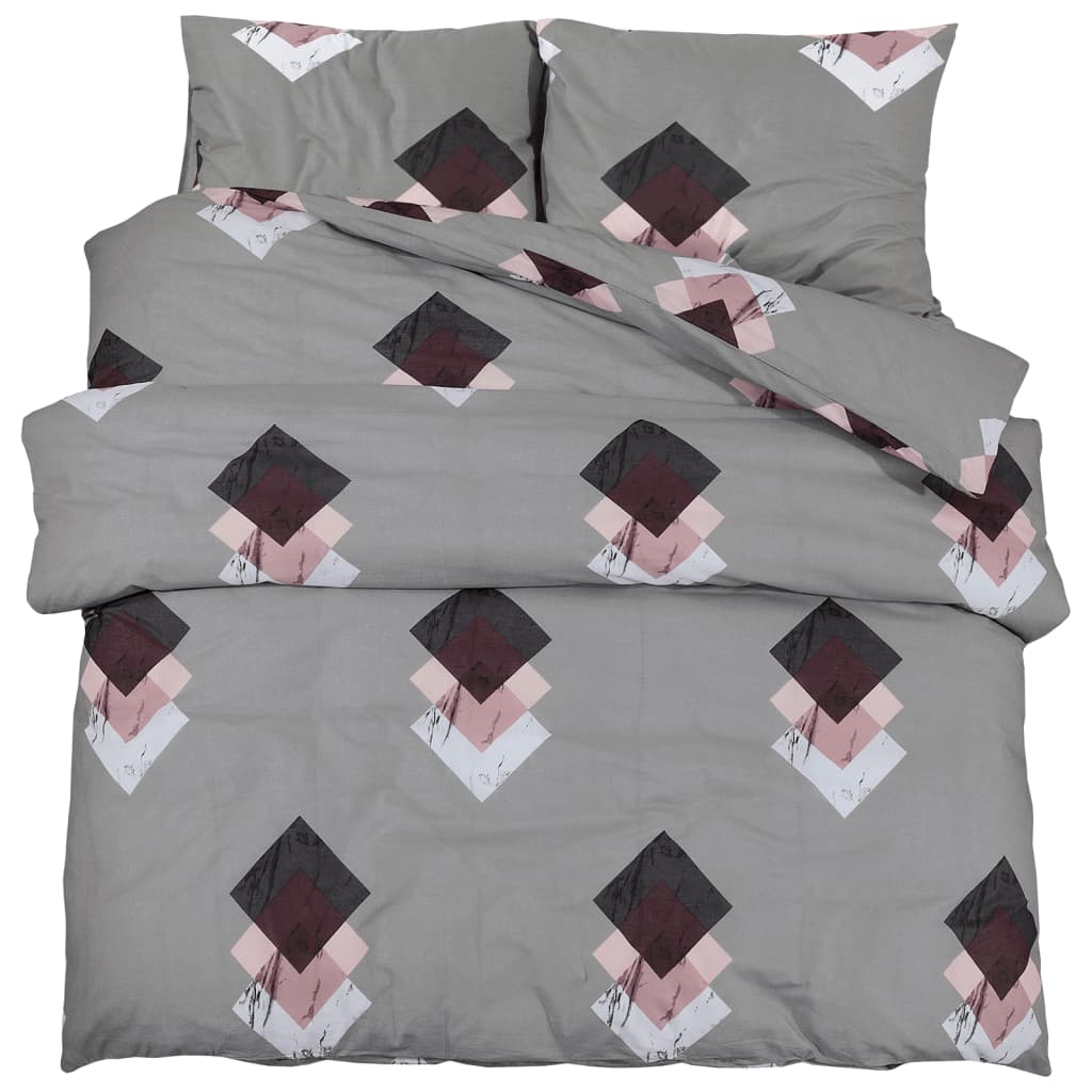 Dekbedovertrekset 155X220 Cm Katoen Grijs Multikleur