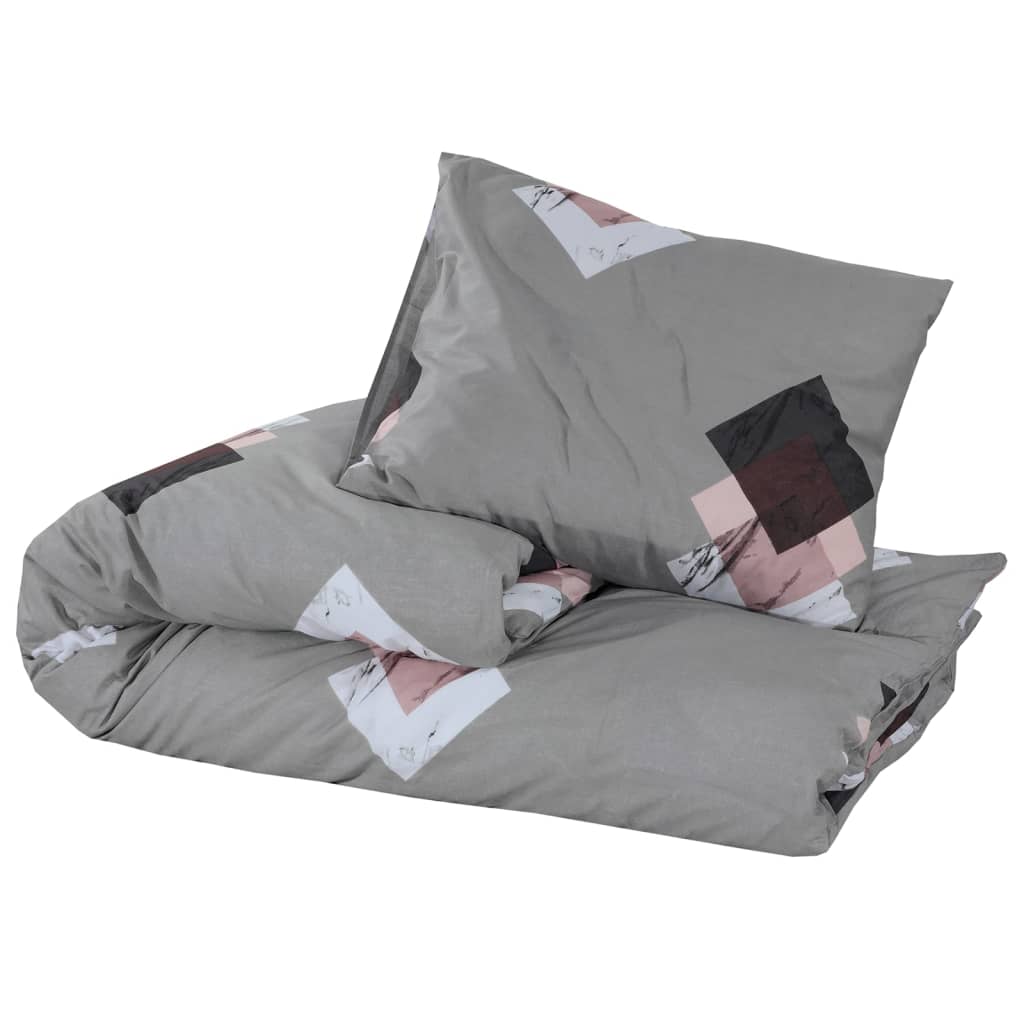 Dekbedovertrekset 155X220 Cm Katoen Grijs Multikleur