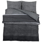 Dekbedovertrekset 240X220 Cm Katoen Donkergrijs En Zwart
