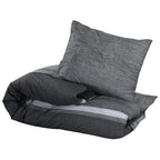 Dekbedovertrekset 240X220 Cm Katoen Donkergrijs En Zwart