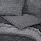 Dekbedovertrekset 240X220 Cm Katoen Donkergrijs En Zwart