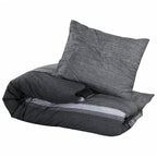 Dekbedovertrekset 260X240 Cm Katoen Donkergrijs En Zwart