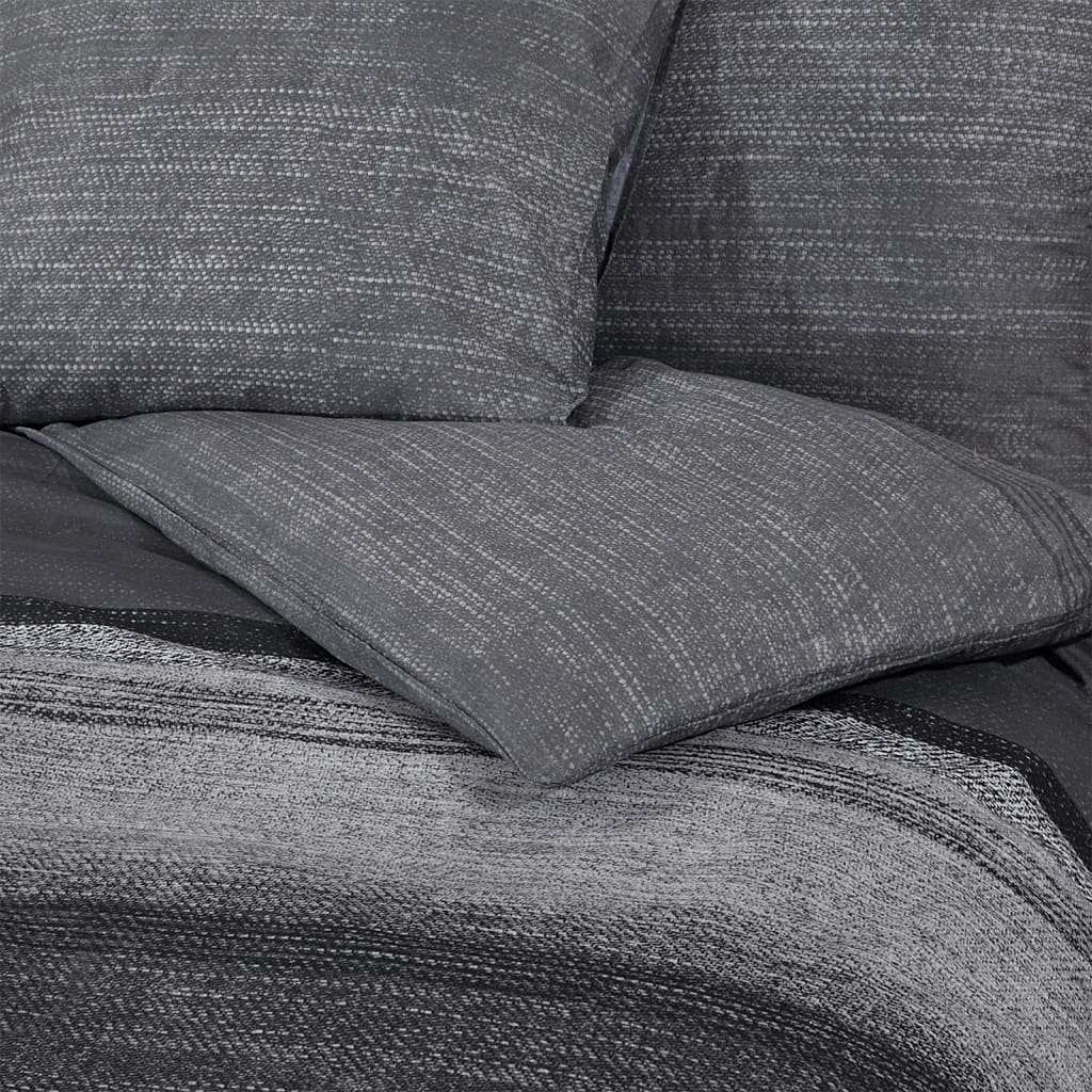 Dekbedovertrekset 155X220 Cm Katoen Donkergrijs En Zwart