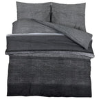 Dekbedovertrekset 200X220 Cm Katoen Donkergrijs En Zwart