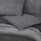 Dekbedovertrekset 200X220 Cm Katoen Donkergrijs En Zwart