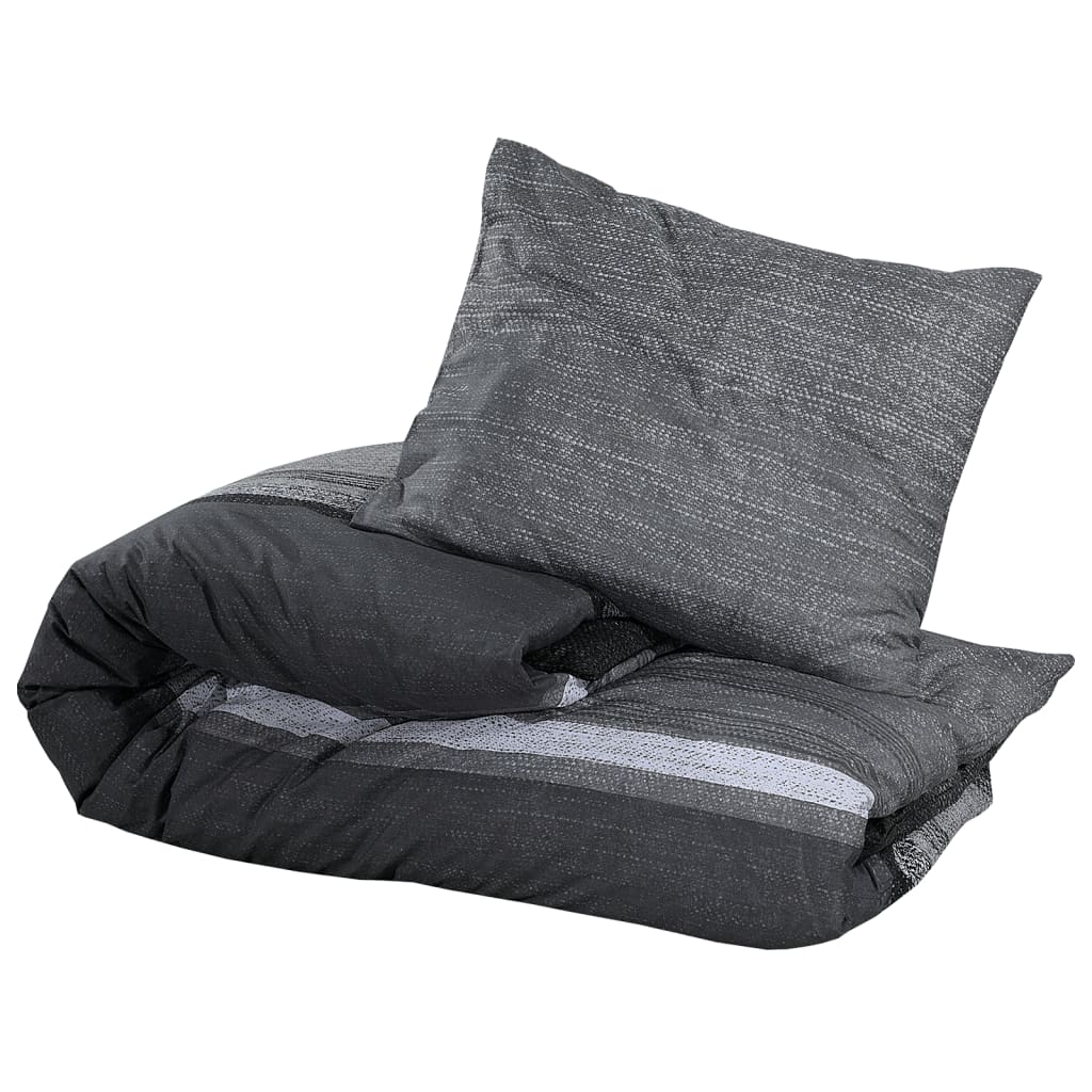 Dekbedovertrekset 140X200 Cm Katoen Donkergrijs En Zwart