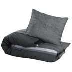 Dekbedovertrekset 200X200 Cm Katoen Donkergrijs En Zwart
