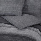 Dekbedovertrekset 225X220 Cm Katoen Donkergrijs En Zwart