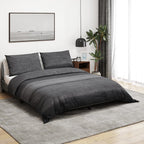 Dekbedovertrekset 225X220 Cm Katoen Donkergrijs En Zwart