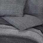 Dekbedovertrekset 260X220 Cm Katoen Donkergrijs En Zwart