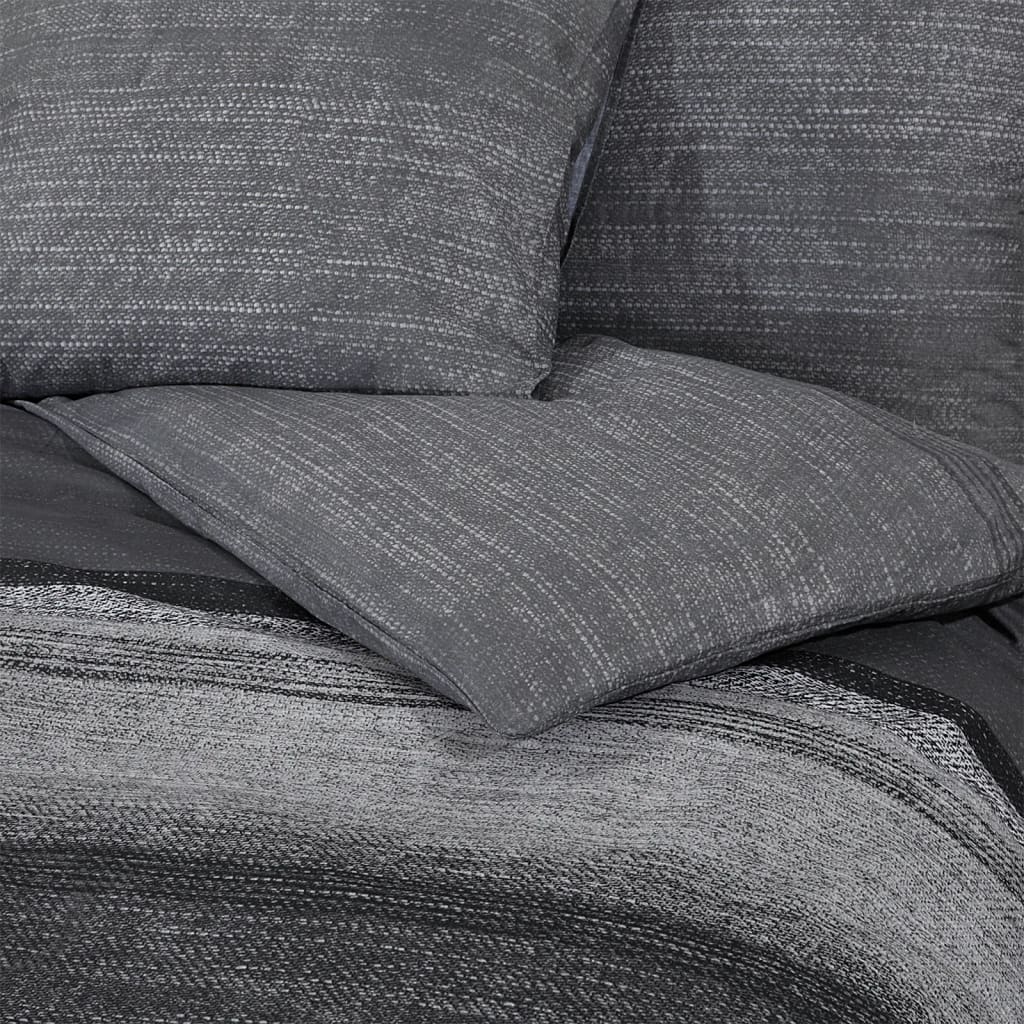 Dekbedovertrekset 260X220 Cm Katoen Donkergrijs En Zwart