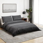 Dekbedovertrekset 260X220 Cm Katoen Donkergrijs En Zwart