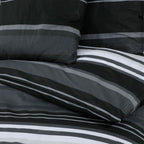 Dekbedovertrekset 220X240 Cm Katoen Zwart En Wit Zwarte Strepen
