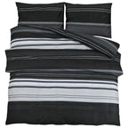 Dekbedovertrekset 260X240 Cm Katoen Zwart En Wit Zwarte Strepen