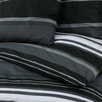 Dekbedovertrekset 260X240 Cm Katoen Zwart En Wit Zwarte Strepen