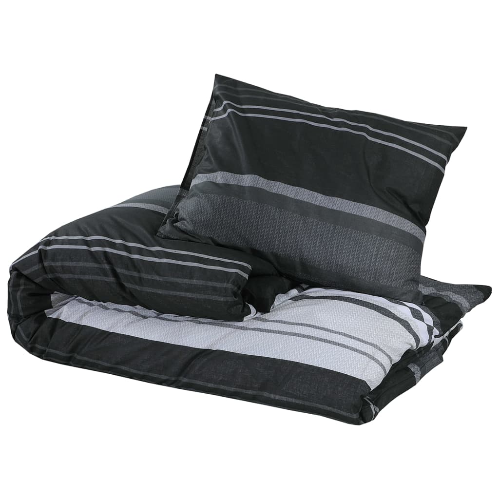 Dekbedovertrekset 200X200 Cm Katoen Zwart En Wit Zwarte Strepen
