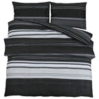 Dekbedovertrekset 225X220 Cm Katoen Zwart En Wit Zwarte Strepen