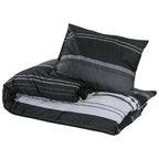 Dekbedovertrekset 225X220 Cm Katoen Zwart En Wit Zwarte Strepen