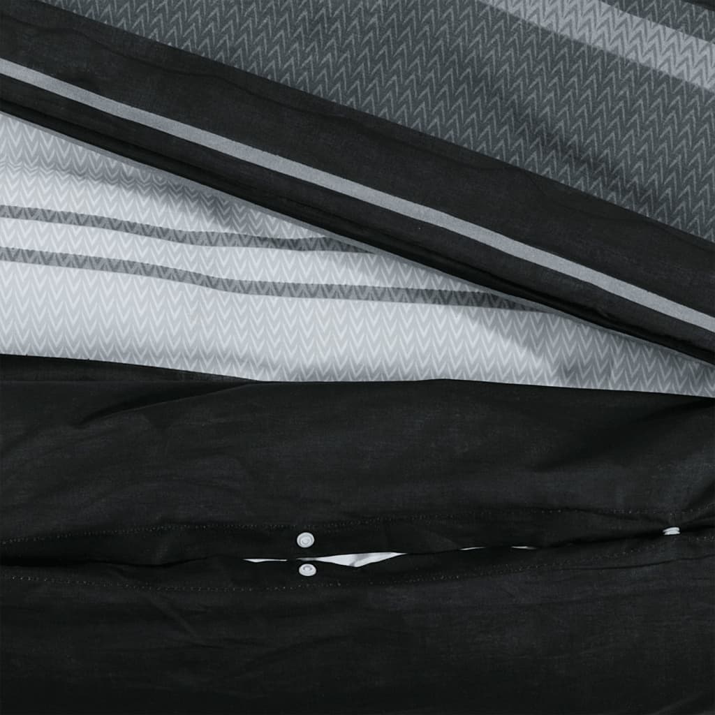 Dekbedovertrekset 225X220 Cm Katoen Zwart En Wit Zwarte Strepen