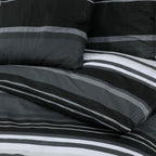 Dekbedovertrekset 260X220 Cm Katoen Zwart En Wit Zwarte Strepen
