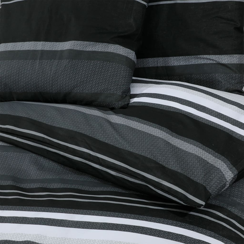 Dekbedovertrekset 260X220 Cm Katoen Zwart En Wit Zwarte Strepen