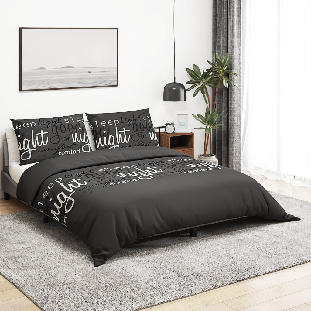 Dekbedovertrekset 200X220 Cm Katoen Zwart En Wit