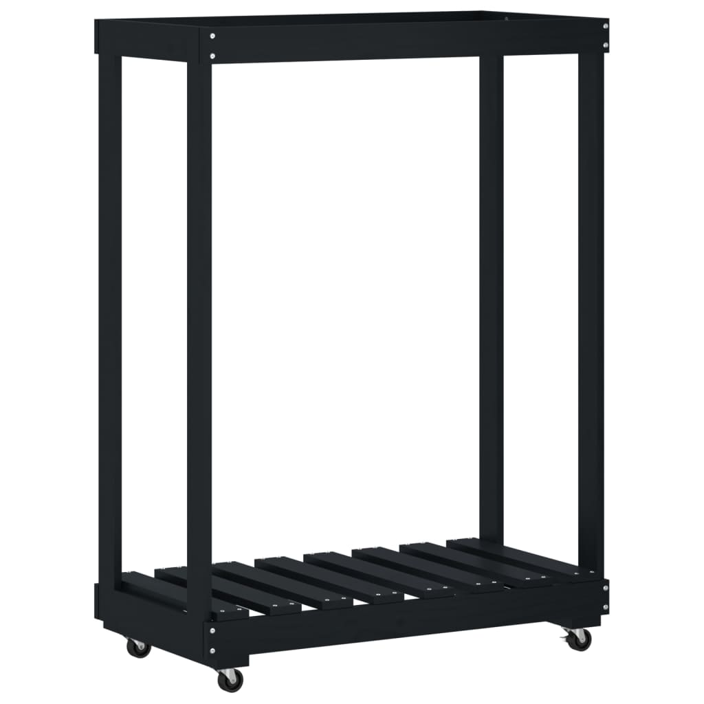 Houtblokhouder Met Wielen 76,5X40X108 Cm Grenenhout