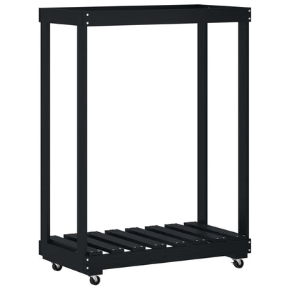Houtblokhouder Met Wielen 76,5X40X108 Cm Grenenhout