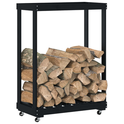 Houtblokhouder Met Wielen 76,5X40X108 Cm Grenenhout