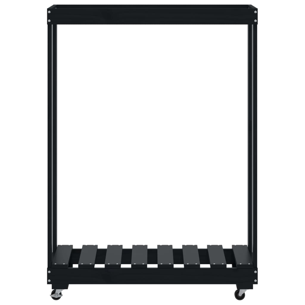 Houtblokhouder Met Wielen 76,5X40X108 Cm Grenenhout