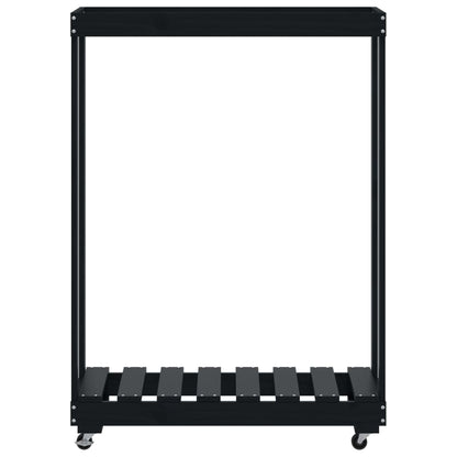 Houtblokhouder Met Wielen 76,5X40X108 Cm Grenenhout