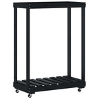 Houtblokhouder Met Wielen 76,5X40X108 Cm Grenenhout