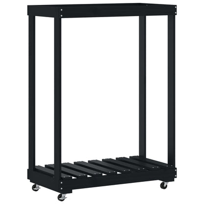 Houtblokhouder Met Wielen 76,5X40X108 Cm Grenenhout