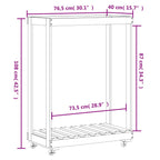 Houtblokhouder Met Wielen 76,5X40X108 Cm Grenenhout