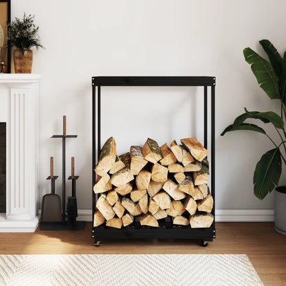 Houtblokhouder Met Wielen 76,5X40X108 Cm Grenenhout