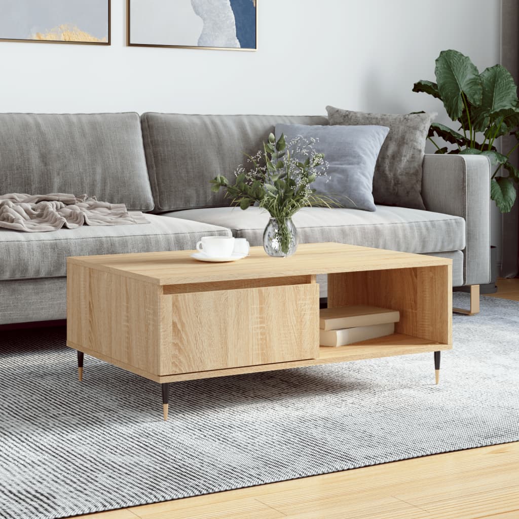 Salontafel 90X60X35 Cm Bewerkt Hout