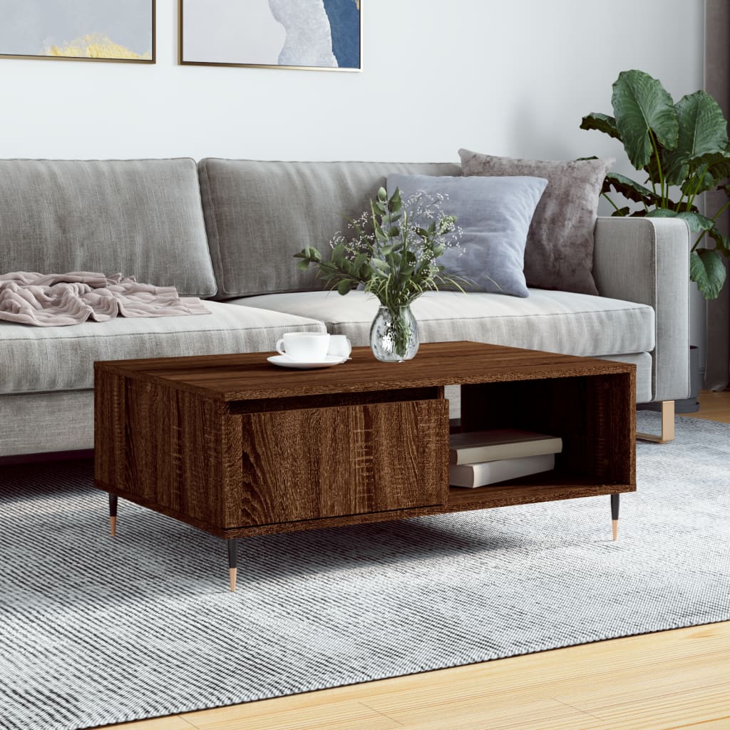 Salontafel 90X60X35 Cm Bewerkt Hout