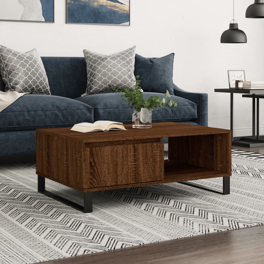 Salontafel 90X60X35 Cm Bewerkt Hout
