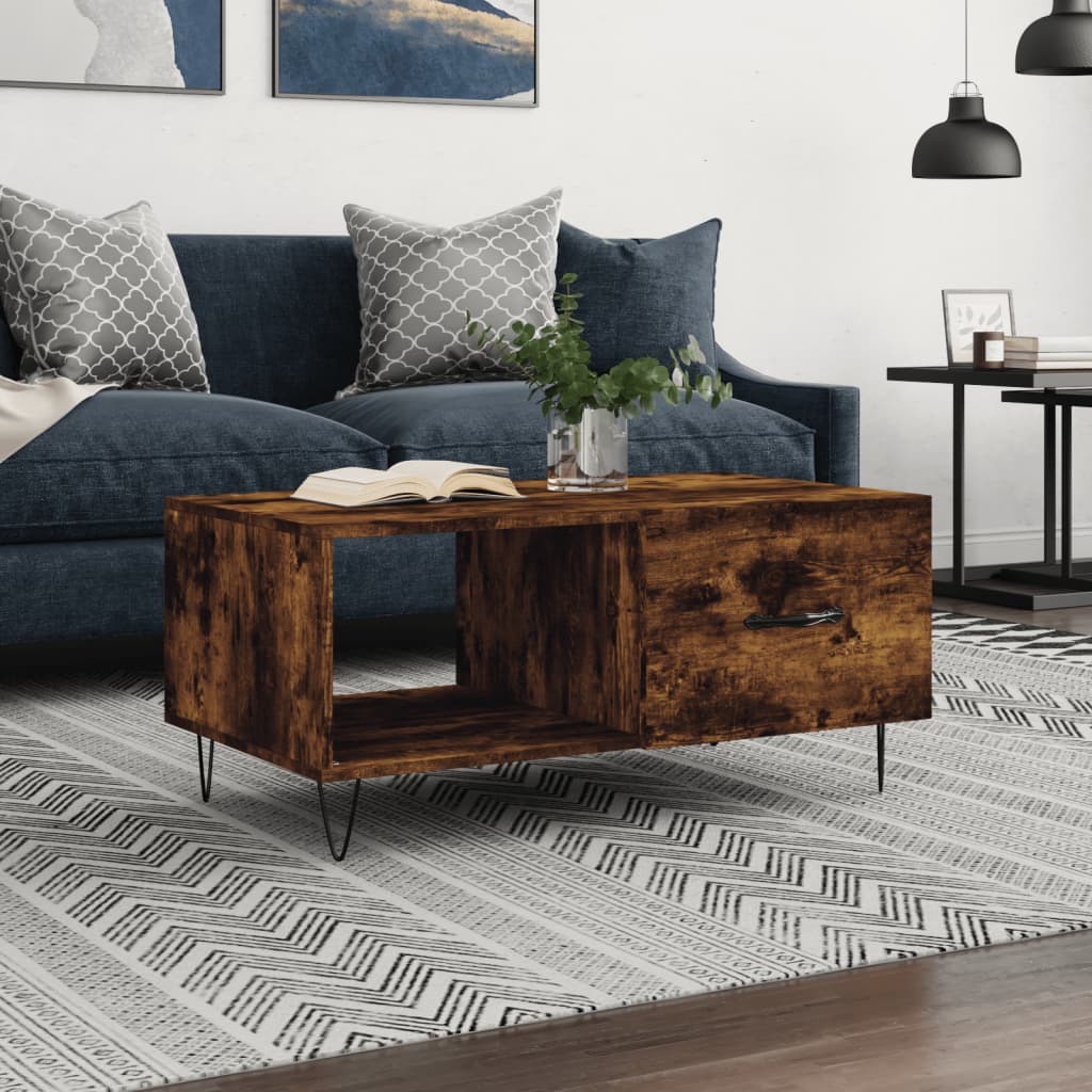 Salontafel 90X50X40 Cm Bewerkt Hout Kleurig