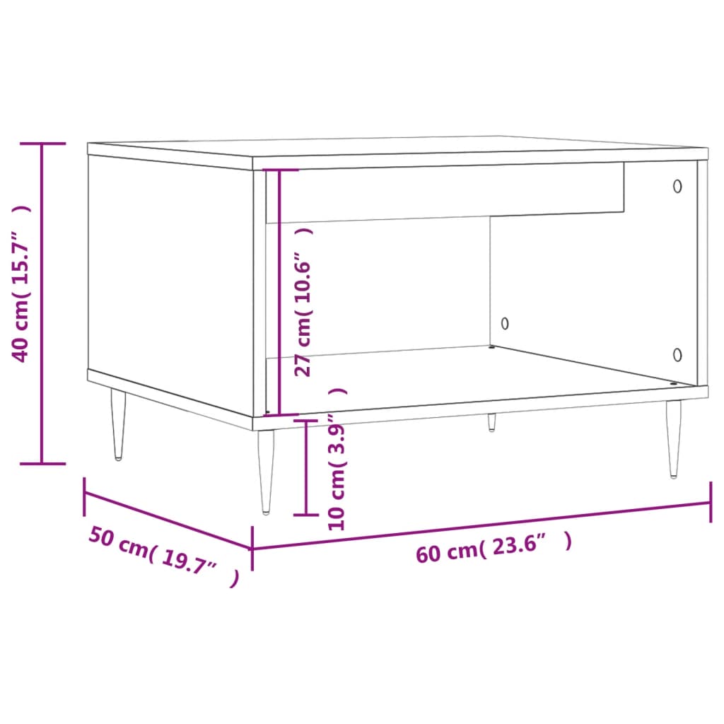 Salontafel 60X50X40 Cm Bewerkt Hout Kleurig